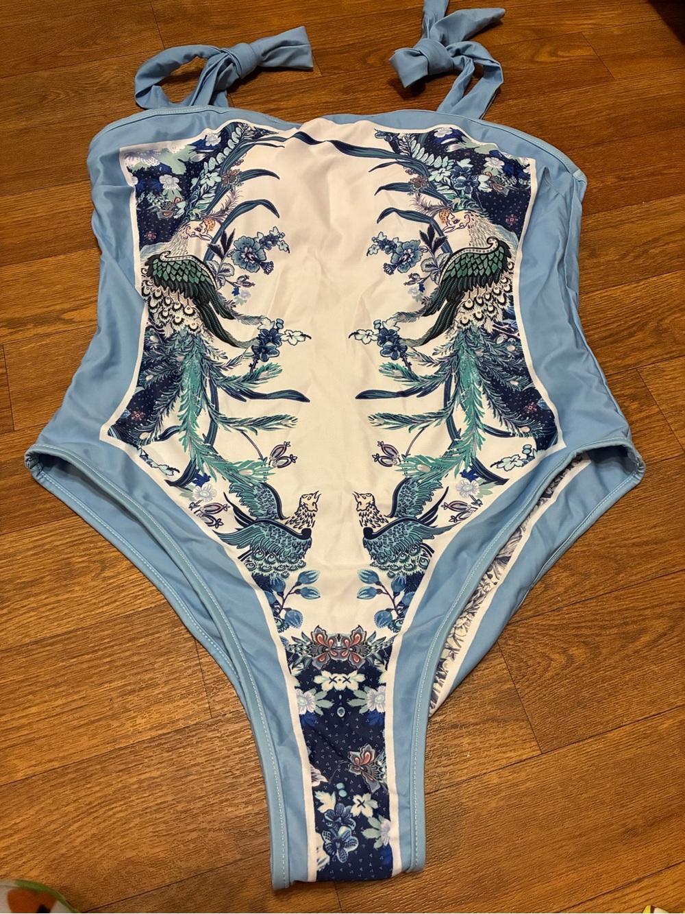 Women’s Reversible One-Piece Swimsuit with Peacock Print Size 3XL NWOT